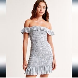 Off The Shoulder Smocked Mini Dress
